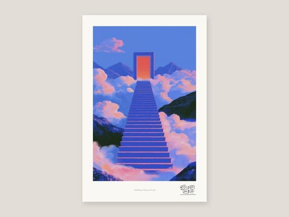 Staircase to the Clouds Wall Art Print