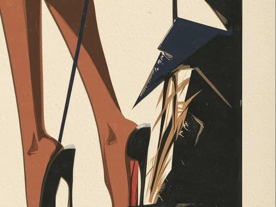 Close-up detail of the Negative Space Duo giclée print