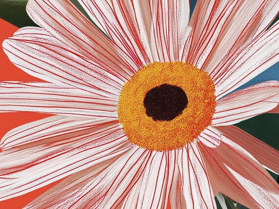 Close-up detail of the Ceramic Bloom giclée print