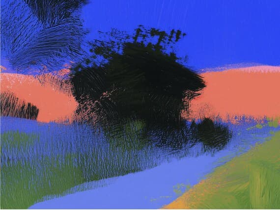 Close-up detail of the Pastel Rural Journey giclée print