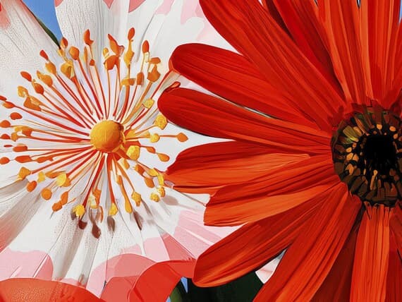 Close-up detail of the Silent Bloom giclée print