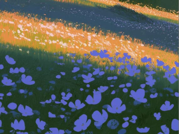 Close-up detail of the Alpine Pine Serenity giclée print